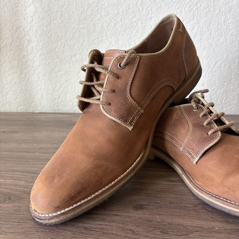Johnston & Murphy 1850, Memory Foam, Sheepskin Oxfords, Tan, Size 11.5 M 25-2266